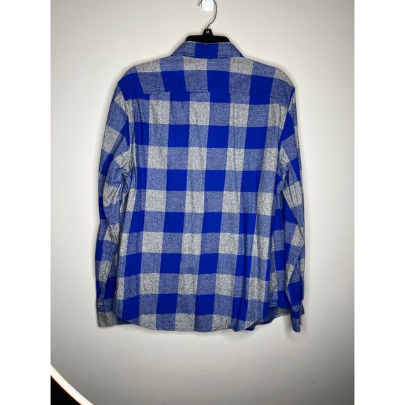 American Eagle Men’s Blue Plaid Seriously Soft Flannel Shirt Size Large - Picture 3 of 5